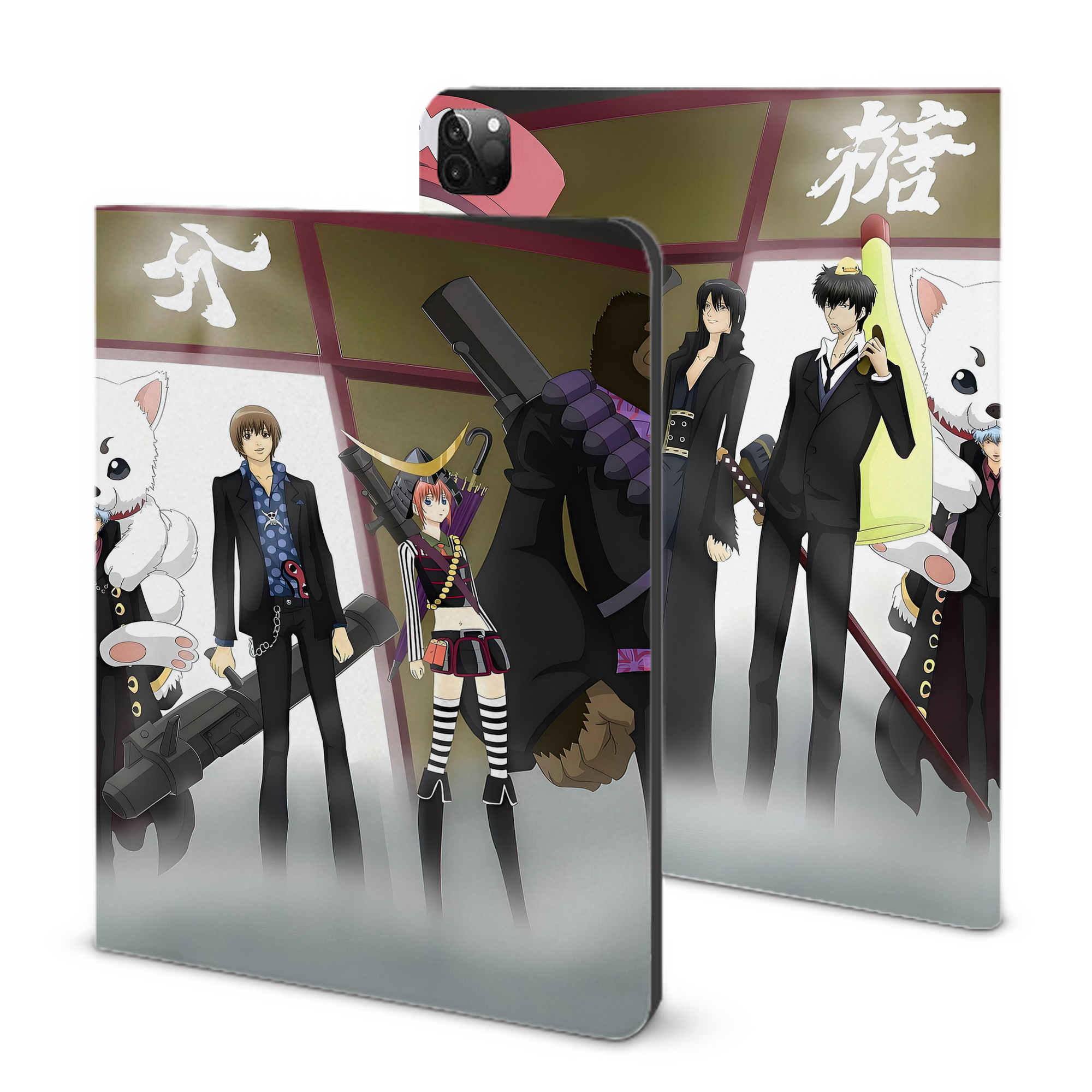 （画像用） ぎんたま 坂田銀時（さかたぎんとき） 神楽 志村新八（しむら しんぱち） GINTAMA Sakata Gintoki Kagura Shimura Shinpachi IPadケース ペンホルダー付き ブックスタイルデザイン